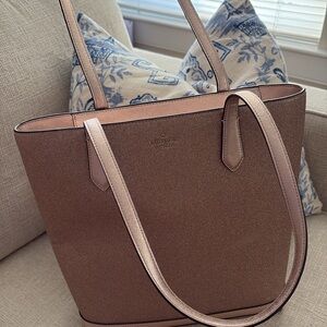 Brand New No Tag Kate Spade Pink/Rose Gold Glitter Tinsel Tote